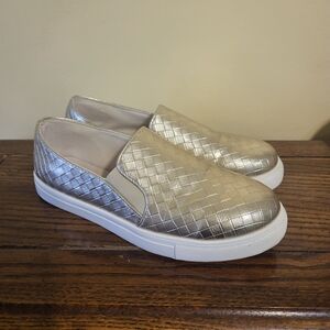 Women's Silver Slip-On Shoes
